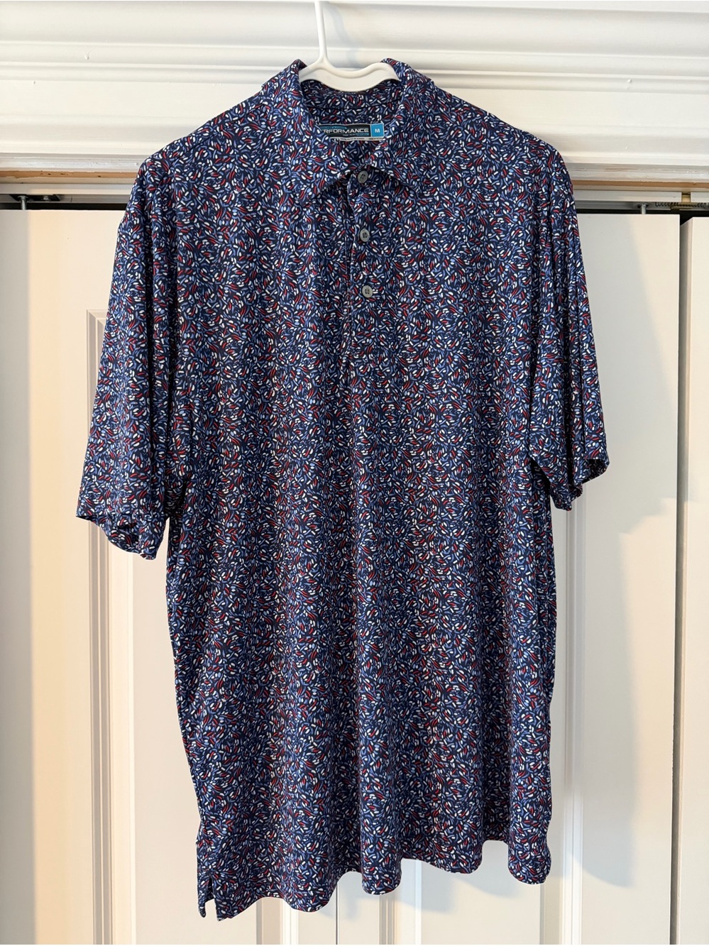 Roundtree Performance Navy Short Sleeve Golf Polo | Medium